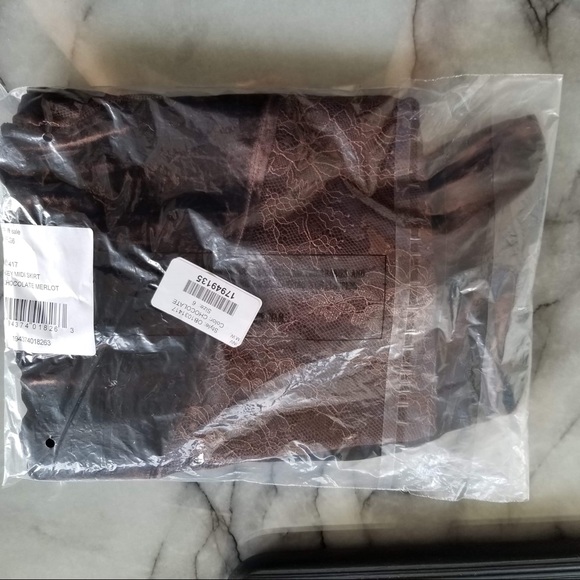 Free People My Lacey Midi Skirt Chocolate Merlot - Picture 3 of 5